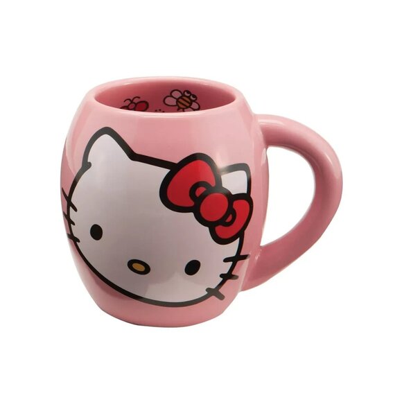 Hello Kitty Cup Pink Kawaii Coffee Mug BRAND NEW 18oz Oval Ceramic Sanrio Gift - Picture 5 of 5